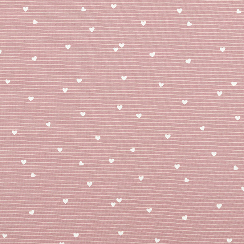 Cotton Jersey hearts and stripes  – light dusky pink,  image number 1