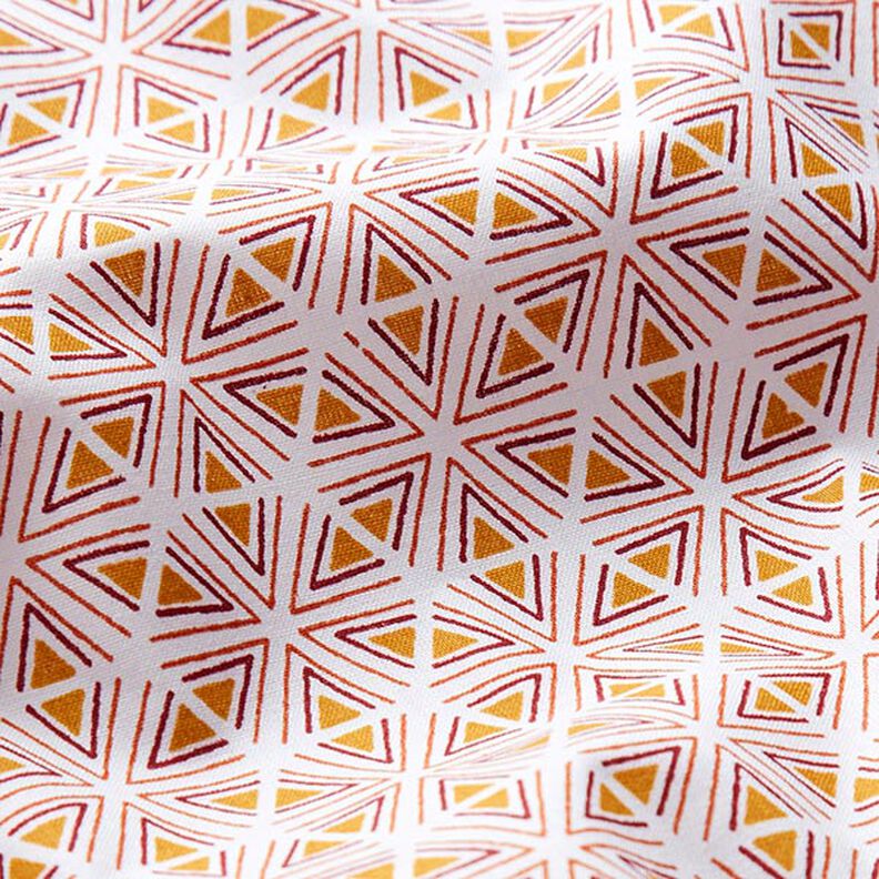 Cotton Cretonne geometric shapes – white/curry yellow,  image number 2