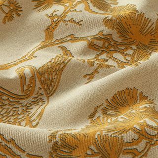 Decor Fabric Canvas Chinese Crane – beige/curry yellow, 
