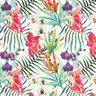 Outdoor Fabric Canvas Exotic flowers – white/green,  thumbnail number 1