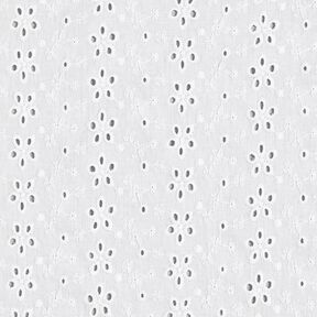 Cotton Batiste Broderie Anglaise rows of flowers – white, 