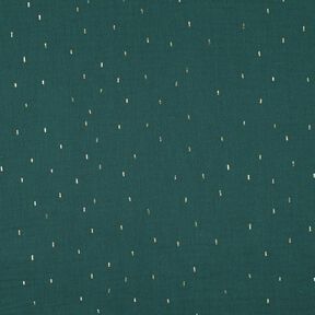 Double Gauze/Muslin Rectangle Foil Print | Poppy Fabrics – blue spruce/metallic gold, 