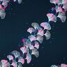 Cotton Jersey gingko | Glitzerpüppi – midnight blue/purple,  thumbnail number 1