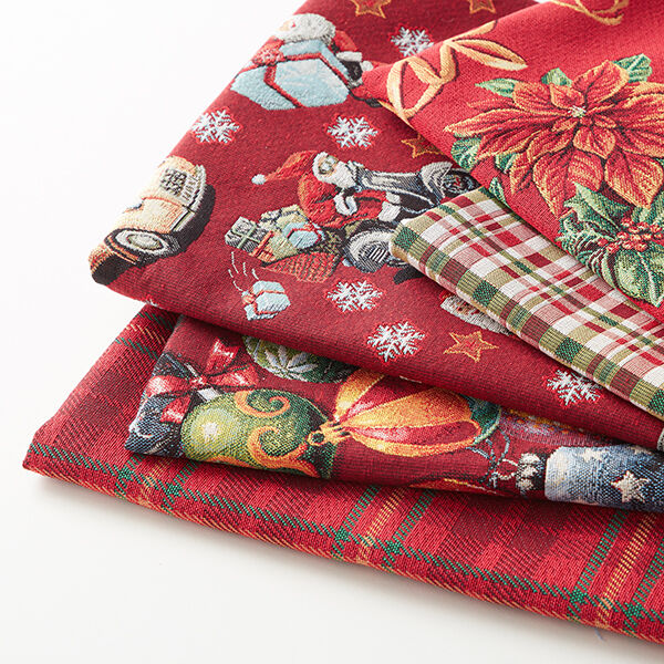 Decor Fabric Tapestry Fabric Christmas Tree Baubles – carmine, image number 5