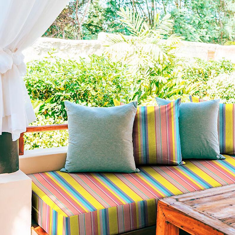 Outdoor Fabric Canvas Stripes – salmon/mustard,  image number 8