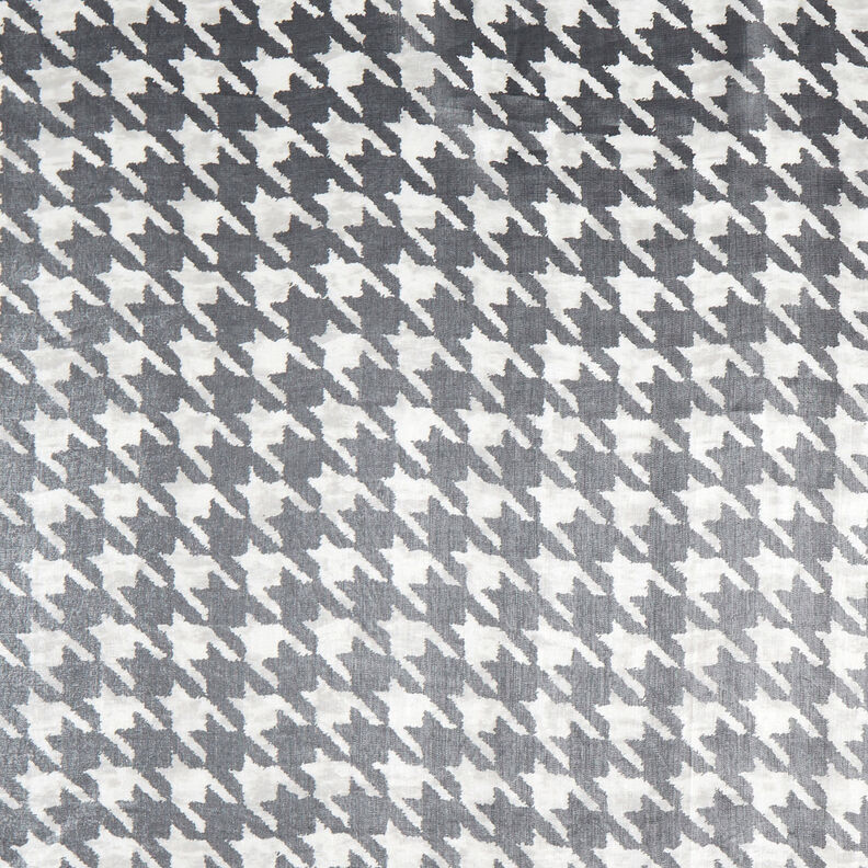 Houndstooth metallic shiny metallic viscose blend – black/white,  image number 1