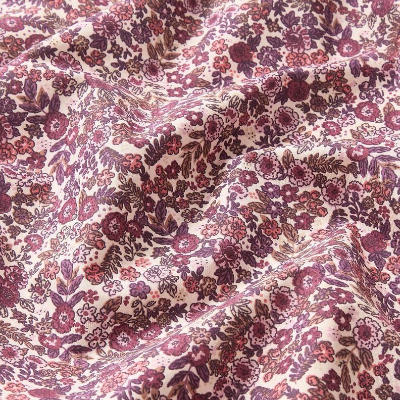 Cotton Cretonne Ditsy Floral – cream/grape, image number 2