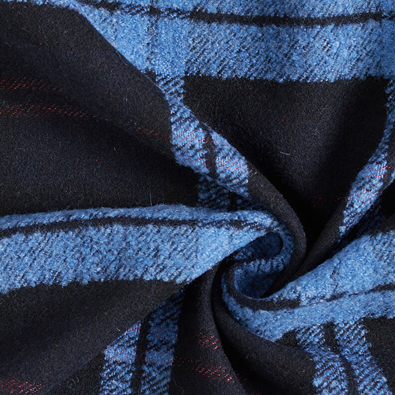 Loops Checked Coating Fabric – black/blue, image number 3