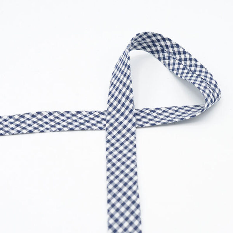 Bias binding Vichy check [20 mm] – navy blue,  image number 2