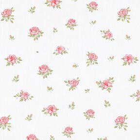 Cotton Poplin Delicate Roses – red/white, 