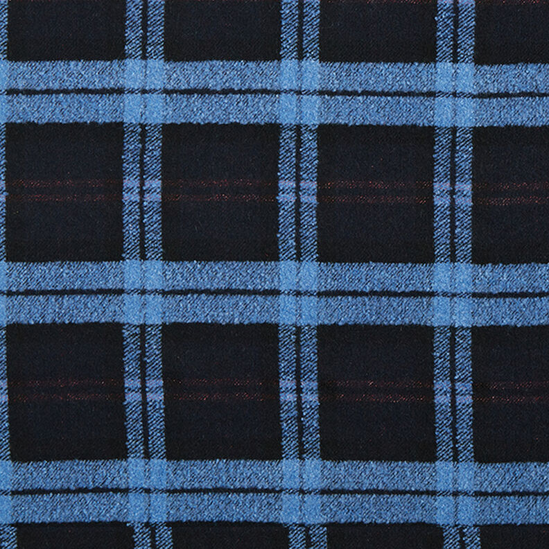 Loops Checked Coating Fabric – black/blue, image number 1