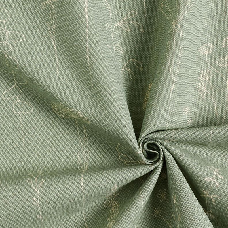 Decor Fabric Half Panama Delicate Flowers – reed,  image number 3