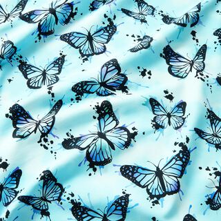 Cotton Jersey Butterfly splashes | Glitzerpüppi – ice blue, 