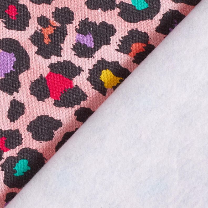 Brushed Sweatshirt Fabric Colourful Leopard Print – pink,  image number 4