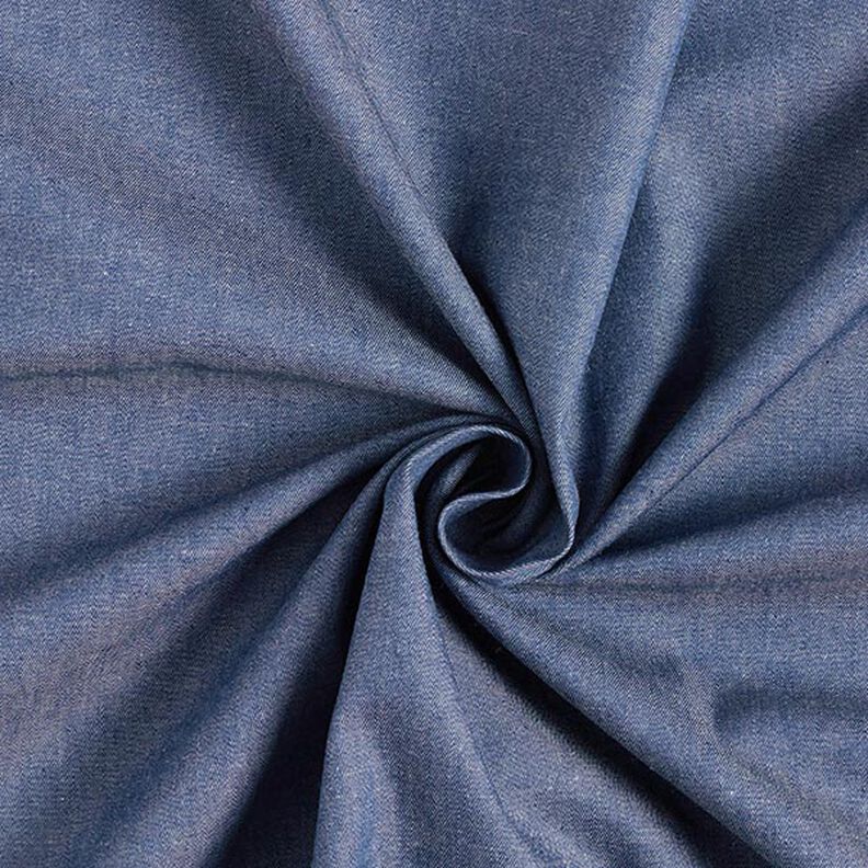 Denim-Look Cotton Chambray – navy blue,  image number 1