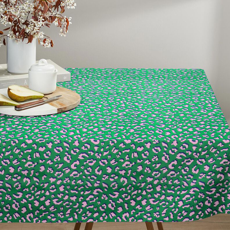 Coated Cotton abstract Leo | Poppy Fabrics – green/pink, image number 6