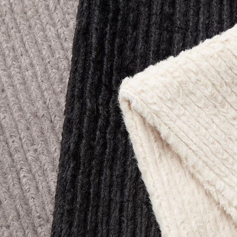 cable knit faux fur – black,  image number 5