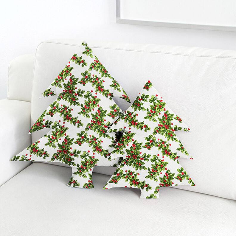 Canvas Decor Fabric Mistletoe Twigs – green/red, image number 10