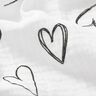 Double Gauze/Muslin Scribble Hearts – ivory,  thumbnail number 2