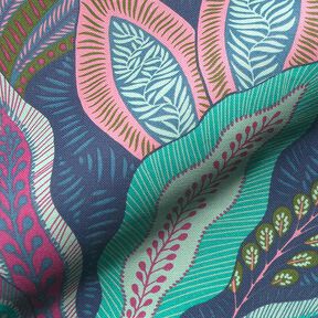 Botanical Half Panama Decor Fabric – navy blue, 