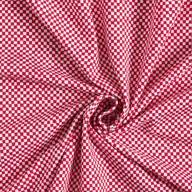 GOTS Cotton Jersey Mini Check | TCC x LOOKS by Wolfgang Joop – red/white,  image number 5