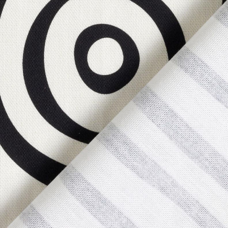 Decor Fabric Half Panama abstract striped pattern – black/ivory, image number 4