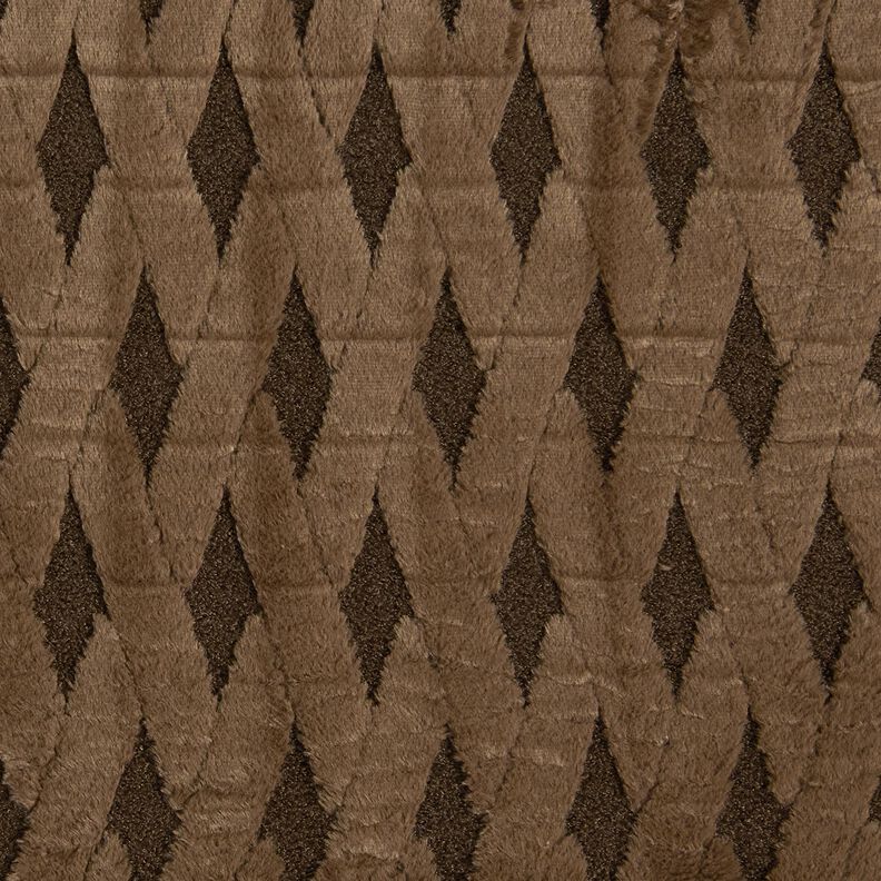 Faux Fur Bouclé Diamonds – dark brown, image number 1