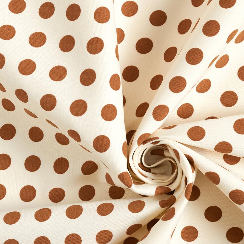 Large dots stretchy trouser fabric – white/copper,  image number 3
