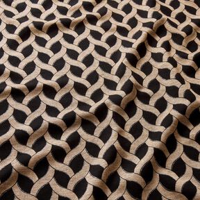 Viscose Jersey Glitter cable pattern &ndash; black/apricot, 