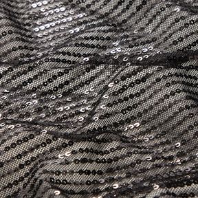 Sequin fabric vertical stripes – black, 