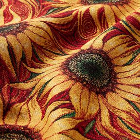 Decor Fabric Tapestry Fabric sunflowers – carmine/sunglow, 