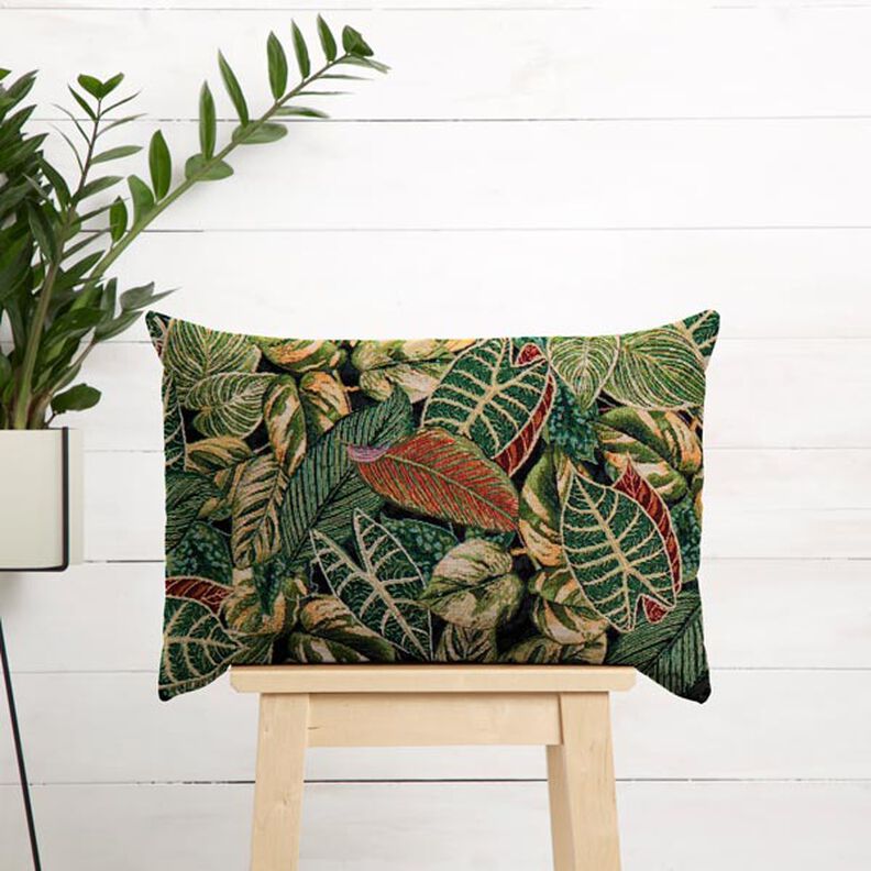 Decor Fabric Tapestry Fabric Palm Leaves – dark green,  image number 5