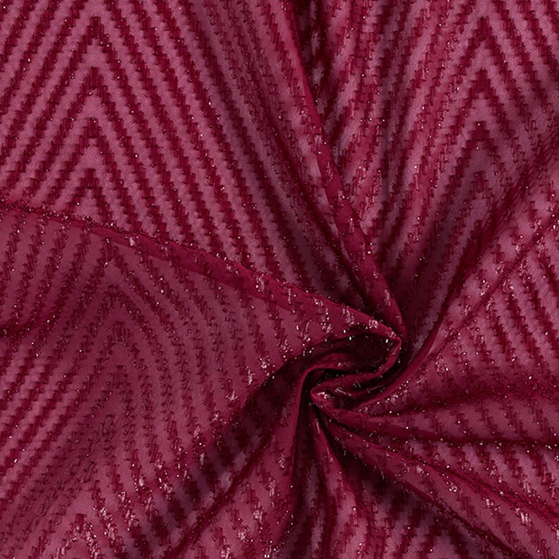 zig zag glittery chiffon – burgundy,  image number 3
