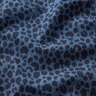 Leopard Print Stretch Denim – denim blue | Remnant 120cm, 