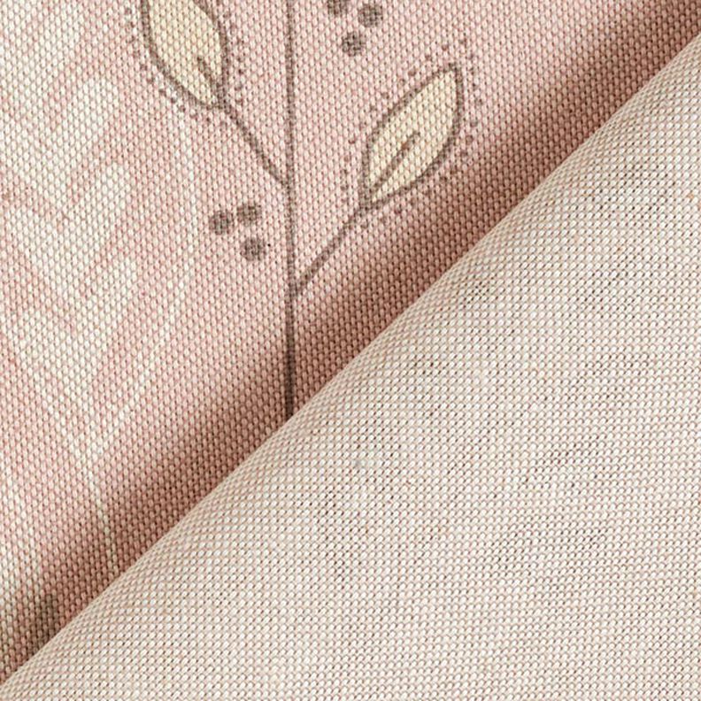 Decor Fabric Half Panama Delicate Branches – light dusky pink/natural,  image number 4
