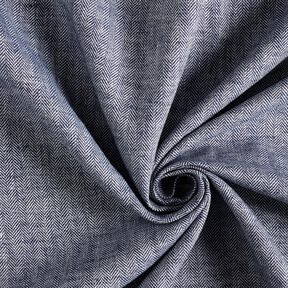 Herringbone Linen Cotton Blend – navy blue | Remnant 70cm, 