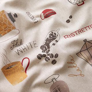 Decor Fabric Half Panama Coffee – carmine/natural, 