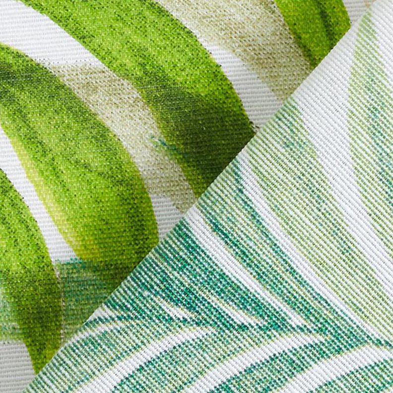 Decorative fabric Canvas Exotic leaves – green/white,  image number 4