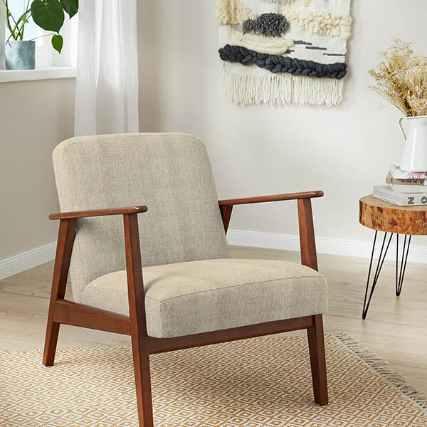 Upholstery Fabric Velvety Woven Look – light beige,  image number 5