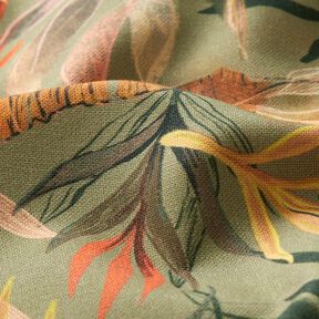 Decor Fabric Half Panama Digital palm leaves – light khaki, 