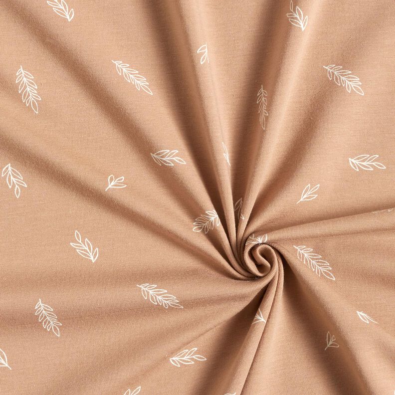Cotton Jersey leaves – light brown, image number 3