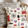 Decor Fabric Half Panama townhouses – natural/black,  thumbnail number 6