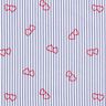 Stretch Poplin stripes and hearts – white/indigo,  thumbnail number 1