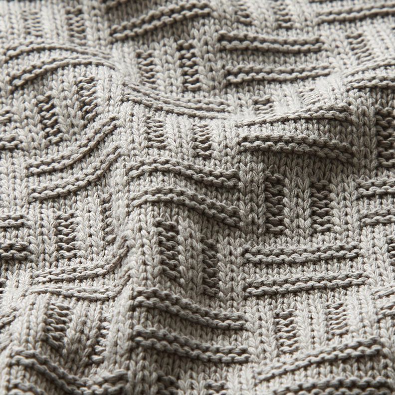 Knit Fabric broken ribbed pattern – light grey,  image number 2