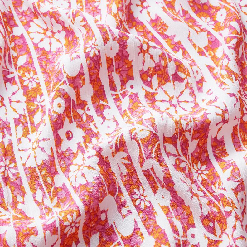 Viscose crepe flowers and branches – orange/pink,  image number 2