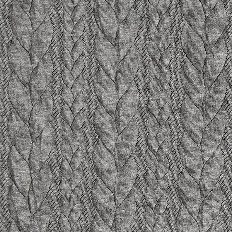 Cabled Cloque Jacquard Jersey – light grey,  image number 1