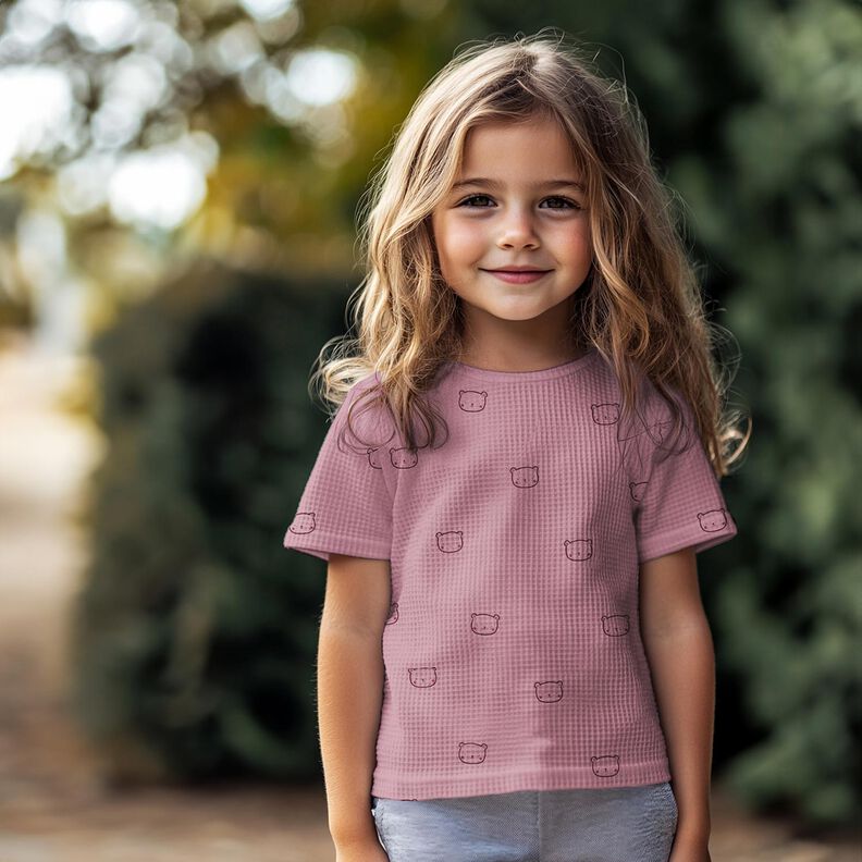 Waffle Jersey little bear | Poppy Fabrics – dark dusky pink/aubergine, image number 5