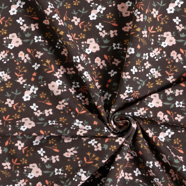 Cotton Jersey millefleurs – black brown,  image number 3