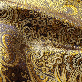 Garment jacquard, metallic paisley – gold/black, 