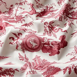 Decor Fabric Canvas antique 280 cm – carmine/white, 